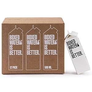 Boxed Water 16.9 oz. (12 Pack) – Purified Drinking Water in 92% Plant- Based Boxes – 100% Recyclable, BPA-Free, Refillable/Reusable Cartons – More Sustainable than Plastic Bottled Water