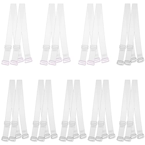 AIGOHOM 9 Paar transparente Träger, BH, verstellbar, unsichtbar, unsichtbar, aus TPU, hohe Elastizität, für Damen Cover