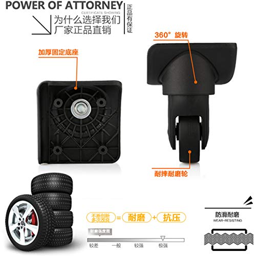 Luggage Wheel,Luggage Suitcase Wheels, 360 Degree Swivel Luggage Mute Wheel Suitcase Replacement Repair Wheels Parts Spinner (W149#)3