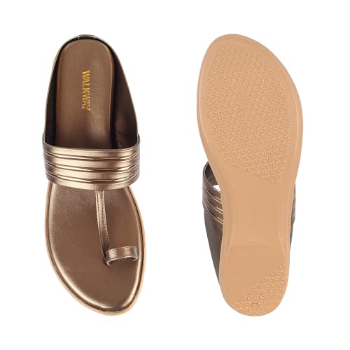Image of Walkway Women Synthetic Leather Wedge Heel Fashion Sandal