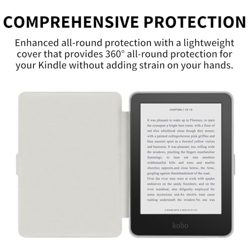 Case for 6" Kobo Clara Colour 2024 Released, Ultra Clear Soft Flexible Transparent TPU Back Cover with Auto Sleep/Wake for Kobo Clara Colour, Light Gray by YoungMe - Used condition - Image 3