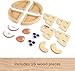 Fisher-Price Wood Pretend Play Toy Fruit Pie, Tiny Garden 16-Piece Wooden Food Puzzle Set for Preschool Kids Ages 3+ Years (Amazon Exclusive)