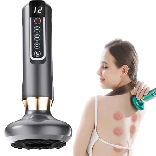 Handheld Cellulite Massager, Professional Cellulite-Massager, Red Light Massage Electric Cupping Glasses, Anti-Cellulite Ma-ssager with 12 speeds for Arms, Legs, Back Used at Home (Gray)
