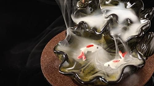 YYDS Incense Burner Ceramic Backflow Incense Holder Waterfall Handmade Supports Meditation Classic for Aromatherapy Ornament Home Decor Incense Holders