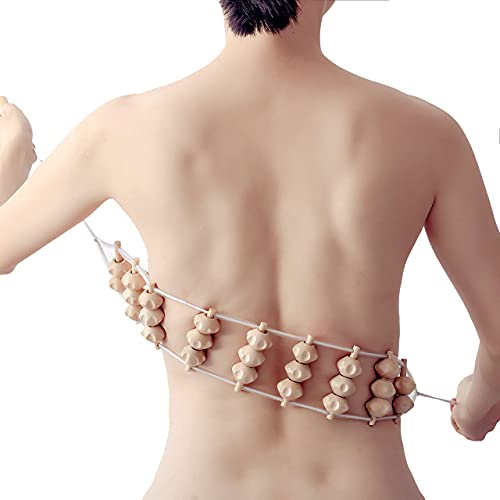 Hovom Wood Back Massage Roller Rope Tool,Lymphatic Drainage,Wood Therapy Massage Tools,Maderoterapia Colombiana,Portable Handheld Rolling, Massage Strap For Back, Neck, Shoulders, Legs (Bumpy) #TOP1