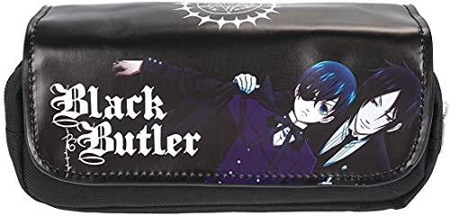 CosplayStudio Large Black Butler Pencil Case with PU Leather Cover | Black