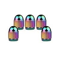 5 Tappi Valvole In Alluminio Per Auto, Moto E Bici - Stile Bullet, Nero - Foto 8