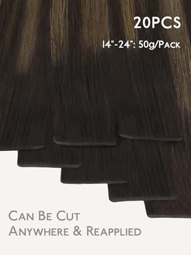 Image of WENNALIFE Genius Tape in Hair Extensions Human Hair, Invisible Tape in