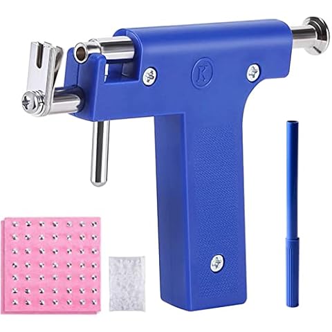 ZHIDIAN Professional Painless Ear Piercing Gun Kit,Stainless Steel Body Piercing Guns Set,Safety Ear Nose Navel Body Piercing Tool with 98pcs Earring Studs,Marker Pen,Round Mirror Cover