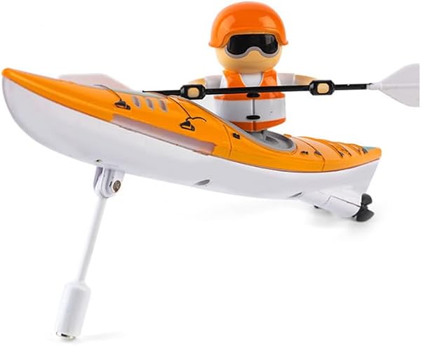 2,4GHz RC Kajak Boot mit Paddelantrieb, Anti-Kenter-Design, LED Licht, Lange Akkulaufzeit, High/Low Speed RTR Ferngesteuertes Wasserfahrzeug(Gelb) - 1