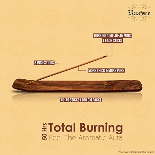 Raajsee Sandalwood Incense Sticks 100 Gm Pack-100% Pure Organic Natural Hand Rolled Free From Chemicals-For Church,Aroma Therapy,Relaxation,Meditation & Sensual Therapy thumb #5