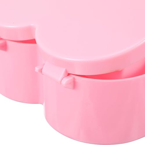 Miniatura 6 de Cabilock Joyero en forma de corazón para niña Organizador de almacenamiento de joyas rosa con espejo de maquillaje de corazón vitrina de joyería