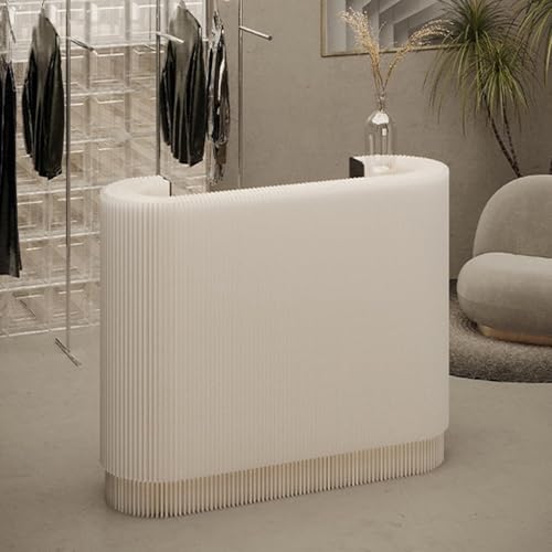 Comptoir de réception incurvé blanc pour petits espaces et magasins
