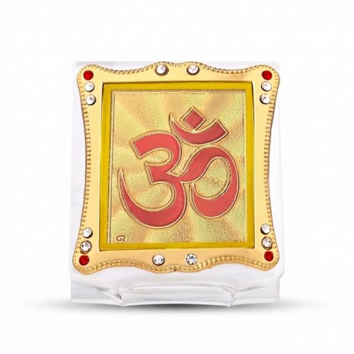 Image of Om Symbol Car Dashboard Idol, Religious Frame for Car, Home Temple, Office Decor | Divine Gift Item for Puja & Festive Occasions