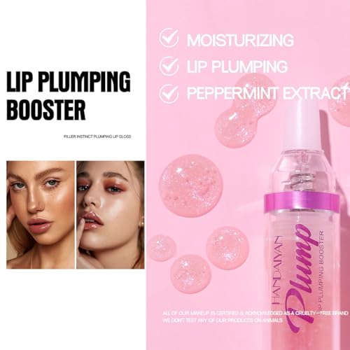 Baorder 2PCS Plumping Lip Oil With Chili Extract-Fuller Lips Instantly!Clear Pink Plumper Pout Lips Lip Gloss,Hydrating Nourishing Tinted Lip Balm Liquid Lipstick for Moisturizing Lips - Image 3