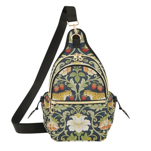 Sac à bandoulière tendance pour femme - Sac à dos latéral William Morris voyage
