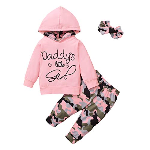 WESIDOM Baby Girl Clothes,Hooded Long Sleeve Printed Leopard Pants Headband Sweatshirt Toddler Outfit Clothing Sets