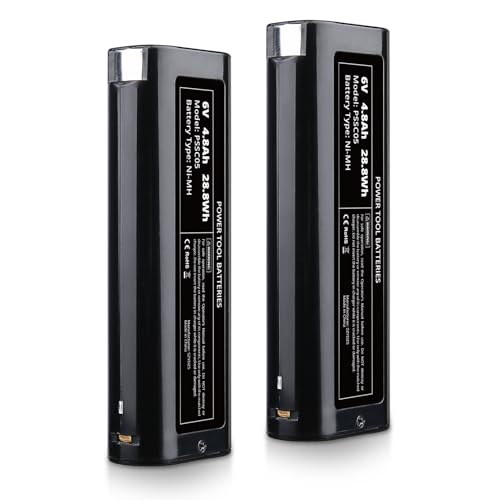 2 Pack 4800mAh 6V NI-MH Battery Replacement for Paslode Battery 404717 B20544E 404400 902000 Compatible with Paslode Tools IM250 IM250A IM350A B20720 CF-325 IM200 F18