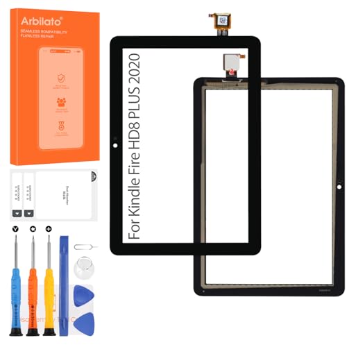 Screen for Amazon Kindle Fire HD 8/HD 8 Plus Screen Replacement for Fire HD 8/HD 8 Plus10th Generation 2020 Tablet Touch Screen K72LL3,K72LL4 Touch Digitizer Repair Parts(Black No LCD