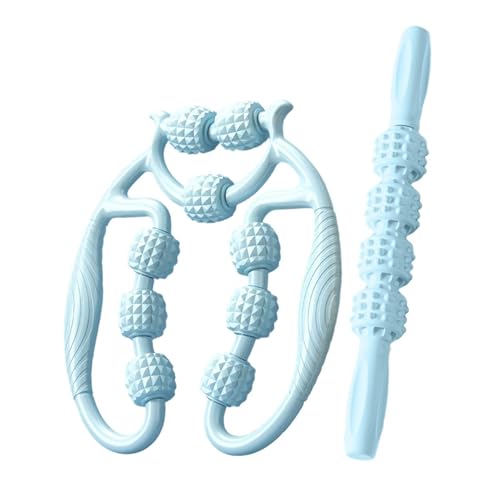 Aosekaa 2 Pieces Massage Roller,Circular Leg Clamp,Exercise,Body Sculpting Workout Portable Leg Massage Tool for Sports, Blue