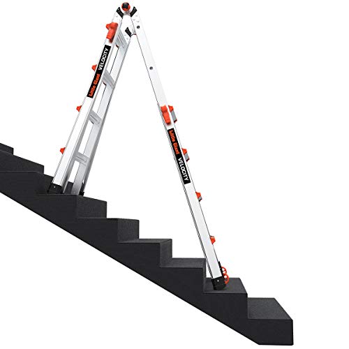 Little Giant Ladders, Velocity with Wheels, M17, 17 Ft, Multi-Position Ladder, Aluminum, Type 1A, 300 lbs Weight Rating, (15417-001)