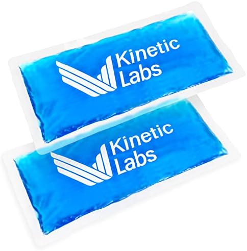 Reusable Ice Packs for Injuries (2 Pack) – Kinetic Labs Gel Ice Packs 9.5" x 4.5" - Flexible Soft Ice Packs for Knee Shoulder Head Neck Ankle Wrist Elbow Arm Foot Headaches Surgery (Regular)