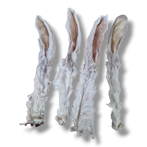 1kg getrocknete Kaninchenohren mit Fell natürlicher Hundesnack, Kausnack, Hundefutter gesund und leicht verdaulich, ideal für Zahnpflege und Belohnung, ca. 100 STK