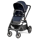 Peg Perego Ypsi – Compact Single to Double Stroller – Compatible with All Primo Viaggio Infant Car Seats & Ypsi Bassinets - Made in Italy - Blue Shine (Blue & Copper)