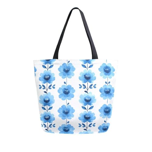 Extra Large Shoulder Tote Bag for Beach Travel Weekender Gym Flower Leaves Pattern Reusable Grocery Canvas Shopping Bag