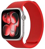 Nereides コンパチブル Apple Watch用磁吸スポーツバンド シリコン 防水 通気性 柔軟 快適装着 for Apple watch Ultra3/Ultra2/Ultra/SE3/SE2/SE & series 11/10/9/8/7/6/5/4 49mm 46mm 45mm 44mm スポーツ おしゃれ メンズ レディース レッド