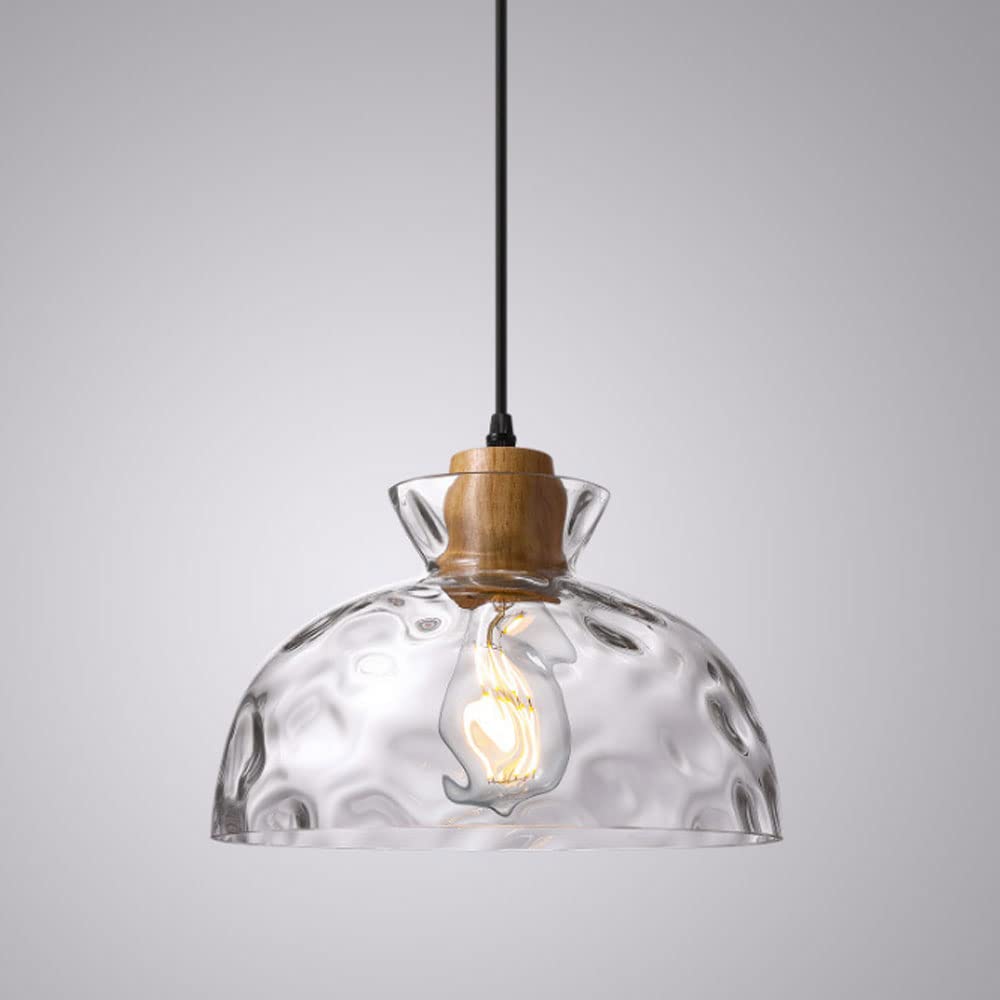 SEMANHUAOZ Modern Wooden Art Glass Pendant Lamp for Living Room Bedroom (Color : B)