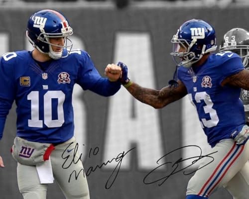 Ikonic Fotohaus Eli Manning Odell Beckham Jr Signed Photo Autograph