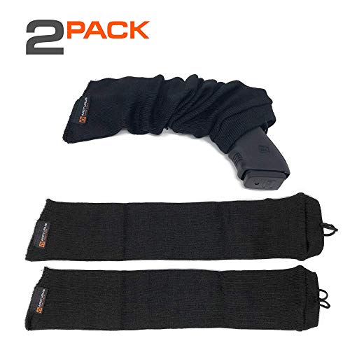 Arcturus Silicone-Treated Handgun Socks - Large, Flexible Design (3.5" X 16") Easily Fits Your Pistol Or Revolver (2-Pack, Black) #TOP2
