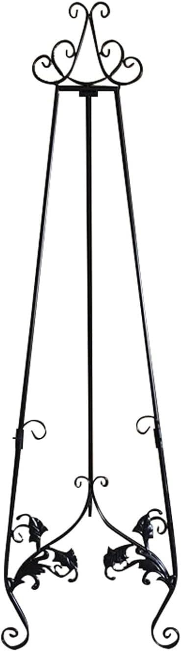 Household Oil Painting Easel,Supermarkets Promotional Activity Metal Carved Holder,Coffee Shop Wrought Iron Poster Stand Durable (Color : Gold) (Black)