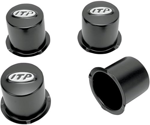 ITP Delta Steel Wheel Center Caps 4/110 4 Piece Set Black