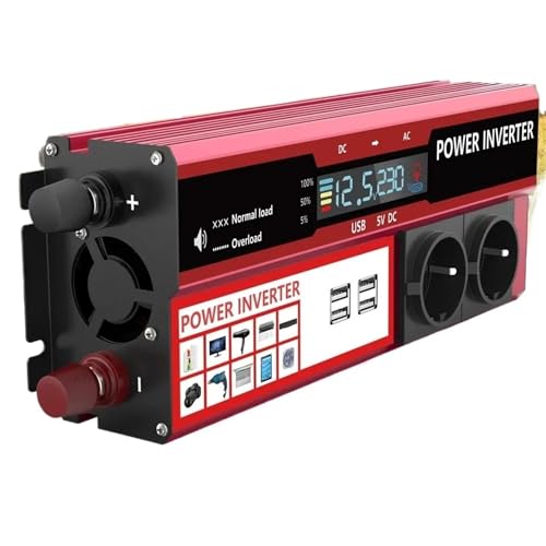 4000W 3000W Power Inverter DC 12V To AC 220V 230V Transformer with 4 USB EU Socket Charge with LED Display for RV Phone Car(12V 220V 3000W)