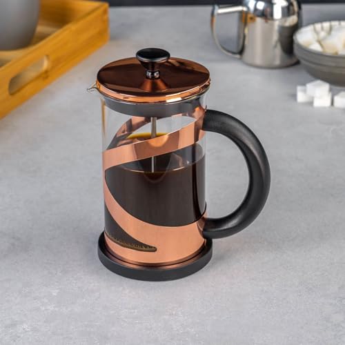 Café Olé Classico Copper Cafetière - 600ml / 2 Mugs / 5 Espresso Cups - French Press Coffee Maker with Stainless Steel Mesh Filter - Image 2