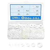 1200 PzRondelle in Nylon per Viti, Kit Assortito di Rondelle Gomma, Distanziali Rotondi in...