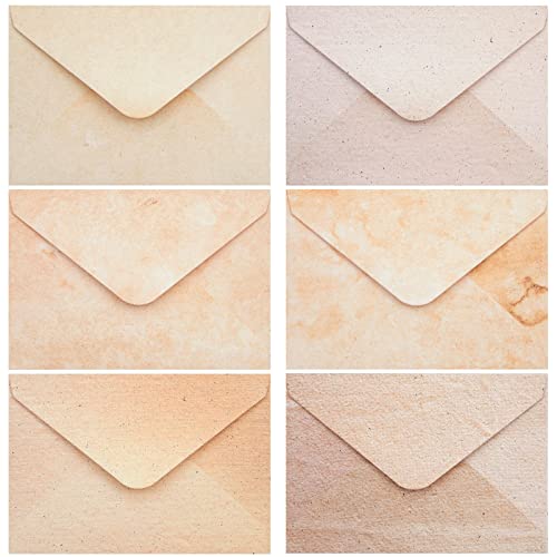 60 Pack Blank Cards and Envelopes 10 x 15 cm, Vintage Stationery for Card Making, Party Invitations, Announcements, Scrapbooking, Blank Inside, 6 Assorted Antique Designs