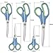 CCR Schere,Edelstahlklingen Soft-Grip Scheren Set,Bastelschere Geeignet für Zuhause, Büro und Schule,Satz von 5(blau)