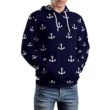 JiuPopular Sudaderas unisex, con temática náutica, anclas simples, nativo americano, perro pastor inglés, sudadera con capucha de manga larga casual con bolsillos, ver fotos, XL