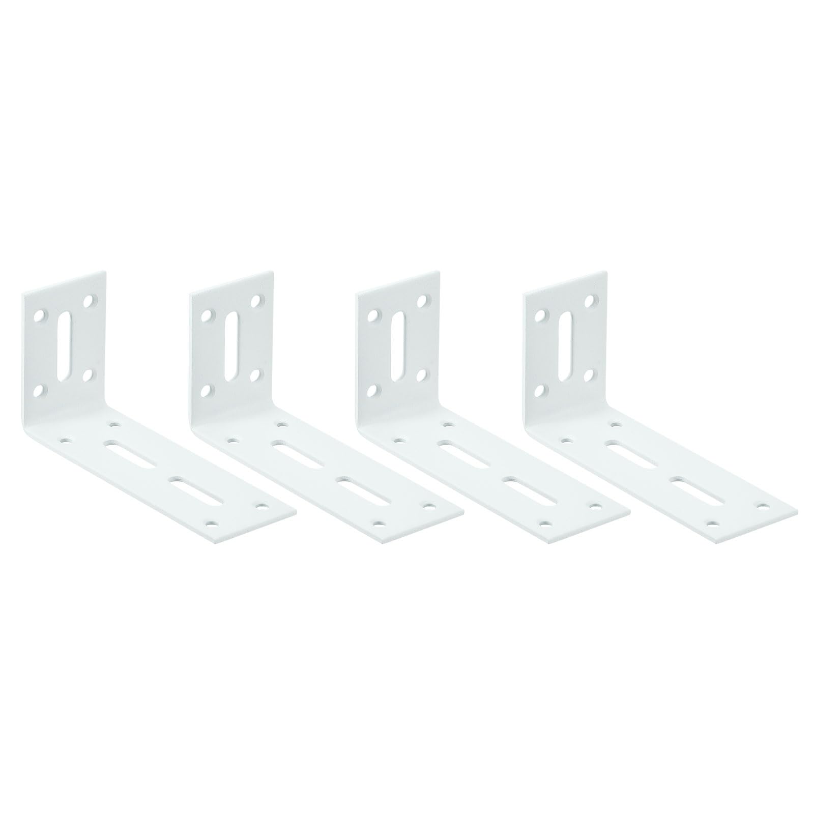 QUARKZMAN Verstelbare versterkingshoek, 2 stuks, 80 x 40 x 30 mm, roestvrij staal, L-vormig, 90 graden, versterkingsbeugel met gleuf voor meubelreparatie, zwart