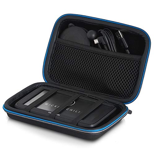 Wicked Chili Navi Case AntiShock Tasche kompatibel mit Tomtom Start Go, Via, Trucker, Rider und Navigationsgeräte 4,3-5 Zoll (max. Gerätemaße: 15 x 10 x 4.5 cm/Fach für Ladekabel) schwarz