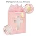 Loveinside Pink Gift Bag with Cross Design, Tissue Paper for Baby Girl Baptisms, Christenings, First Communions Religious Occasion- 10