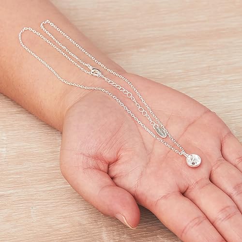 Philip Jones April (Diamond) Birthstone Necklace Created with Zircondia® Crystals - Image 8
