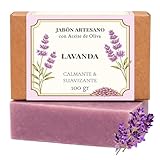 CABRERIZO SOAP-Jabon Lavanda Natural Artesanal – Pastilla Jabon Aceite de Oliva para Cara, Cuerpo y Manos, jabón Vegano Sin Parabenos, Jabones Naturales Artesanos Perfumados - Jabones para Regalar
