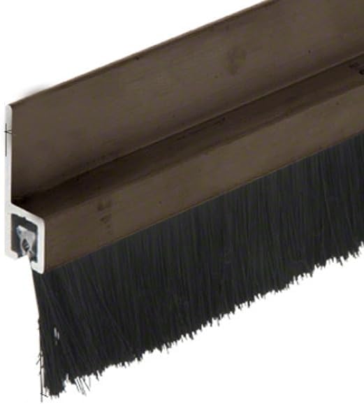 Dark Bronze Anodized and Nylon Door 1" Bristle Weatherstrip - 96 in Long