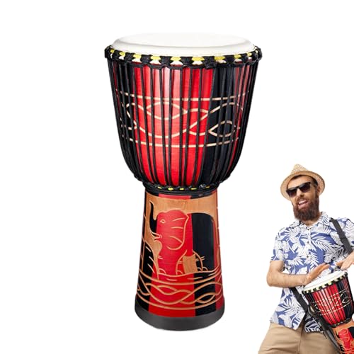 Bongo - Tambor de mano, 20,3 cm, inspirado en África, multicolor, instrumentos de percusión, herramienta musical, decoración artística para actuaciones