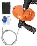 Maraiss Drain Auger, 25FT Drain Snake with Drill Adapter, Flexible Plumbing Snake Clog Removal Tool with...