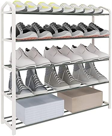 WOLTU Heavy Duty Metal 5 Tier Shoe Rack Stand Storage Organizer for 20 Pairs SR0024cm5